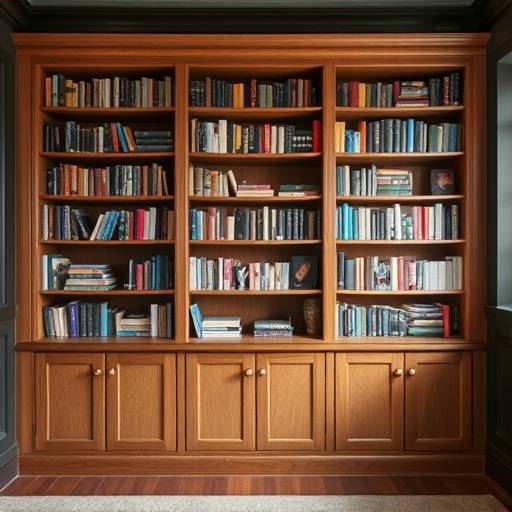 Bespoke bookshelf unit designed for a home library